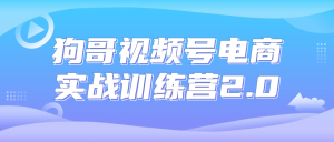 狗哥视频号电商实战训练营2.0-