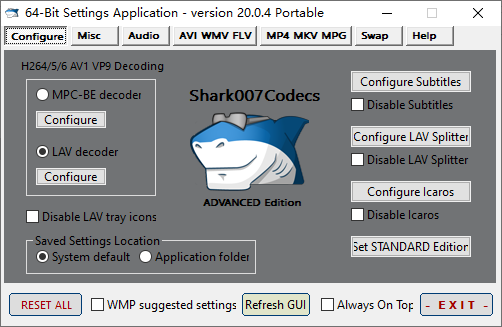 图片[1]-Shark007 Codecs 多媒体编解码器套件 v20.0.5 绿色便携版