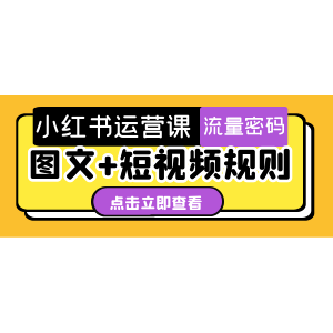 最新小红书运营课图文+短视频规则-