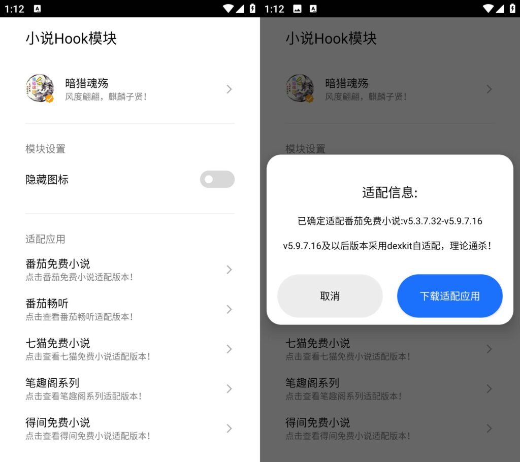 图片[1]-小说Hook模块 v1.2.2.1 多款小说会员 解锁版