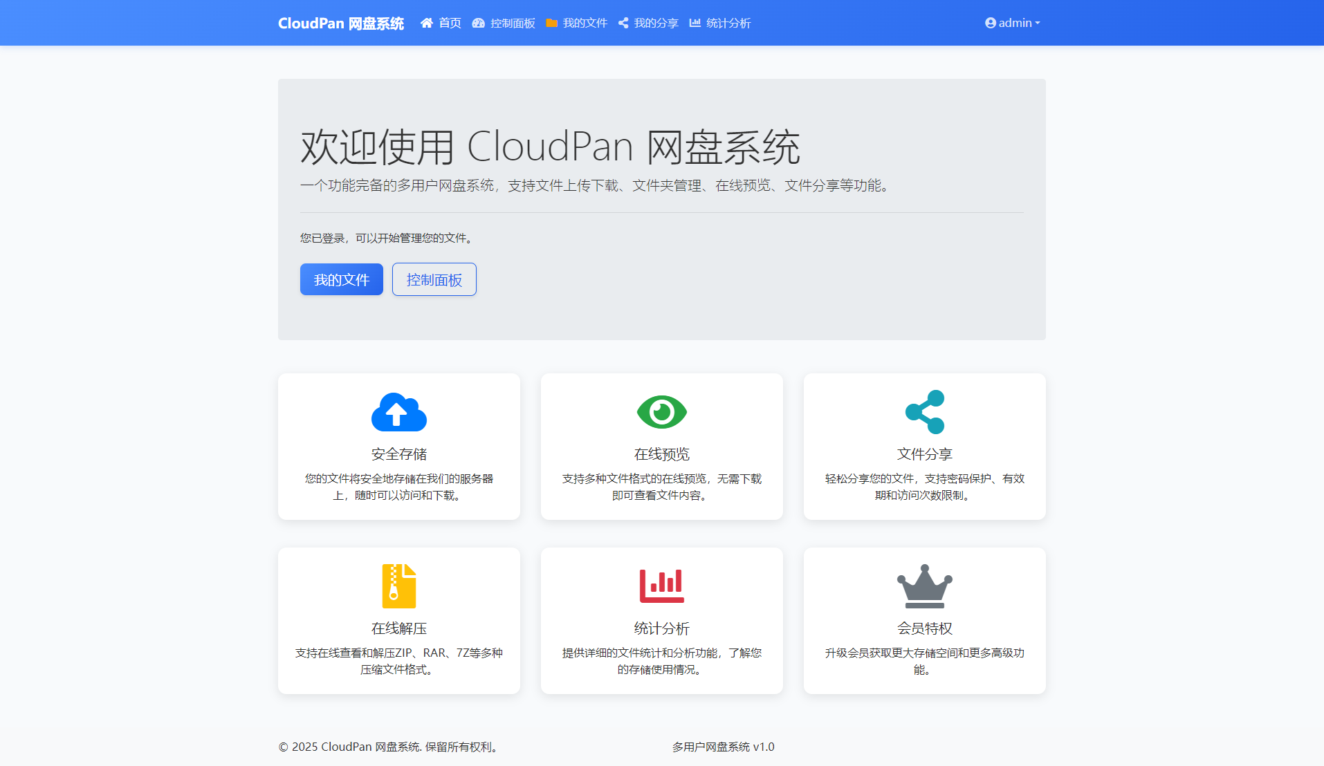 2025最新CloudPan多用户网盘系统（独家）